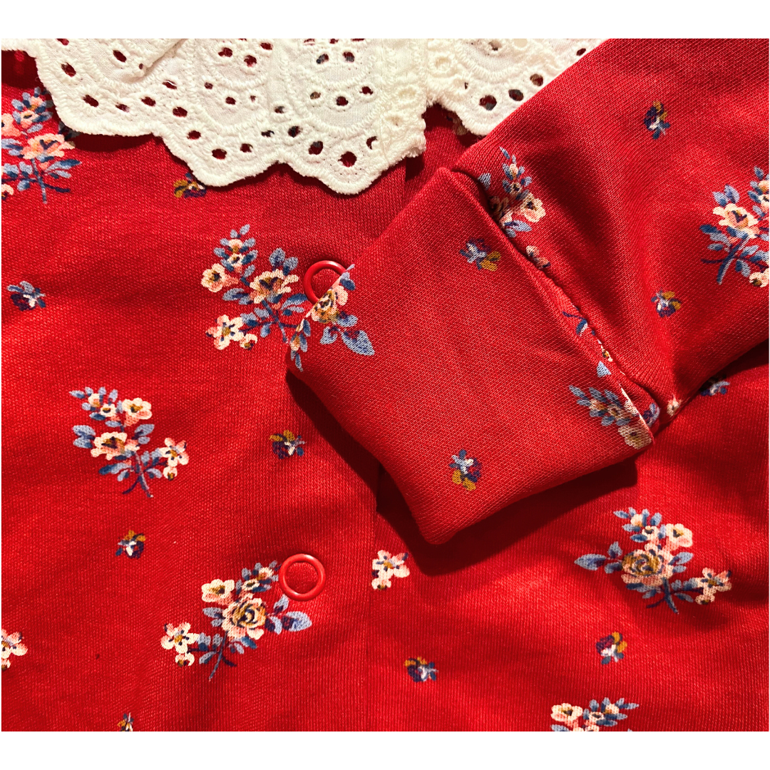 Next Baby Red Floral Onesie (<5lbs, 3-6 Months)