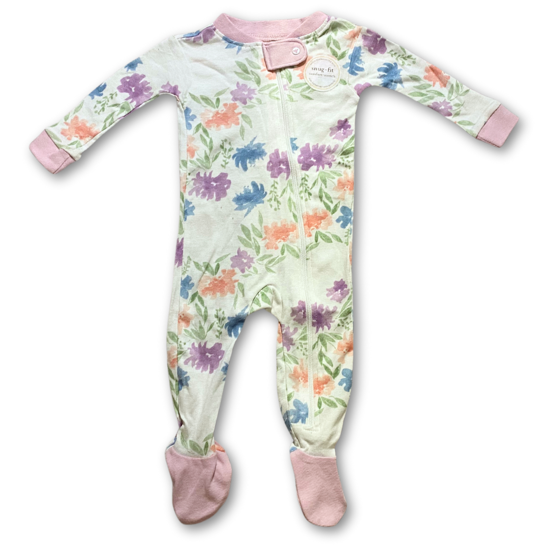 Burt’s Bees Pastel Flower Onesie (3-6, 6-9, 18 Months)