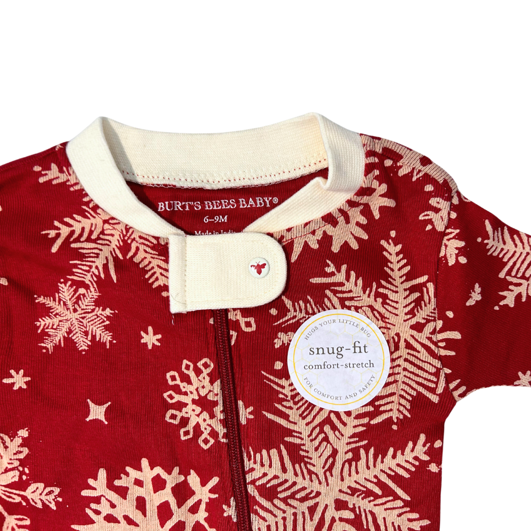 Burt’s Bees Red Snowfall Onesie (6-9 Months)