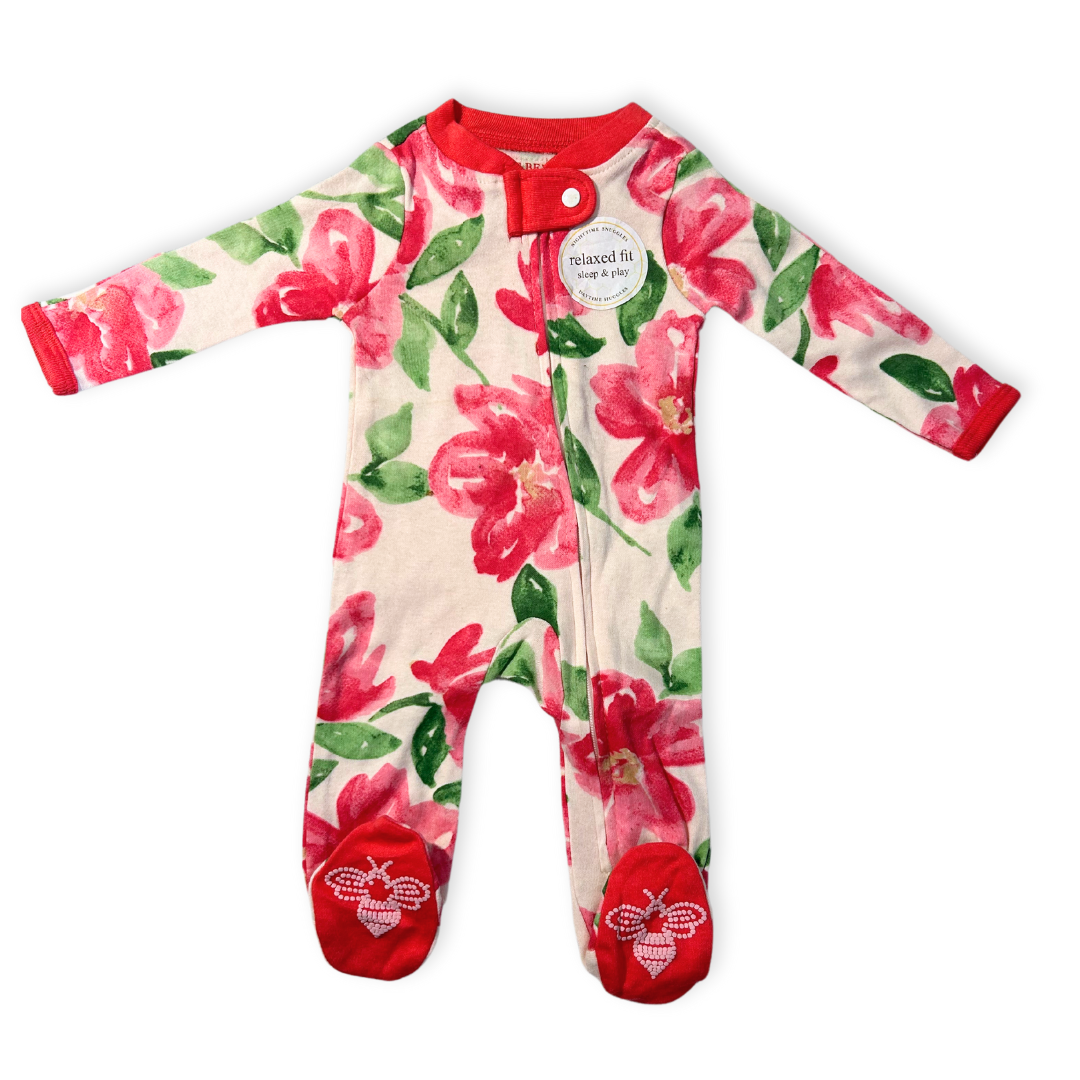 Burt’s Bees Pink Flowers Onesie (Preemie)