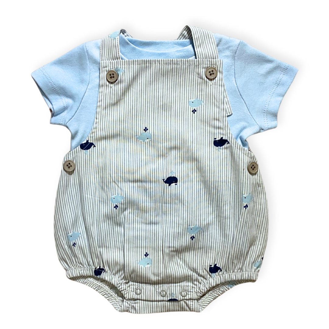 2-Piece Blue Whale Romper