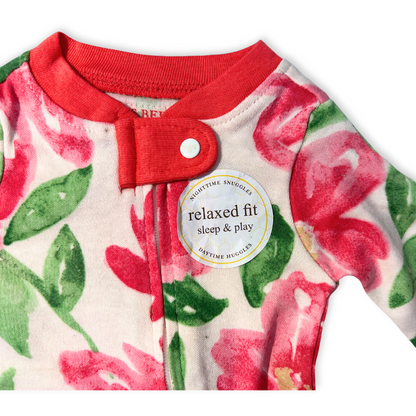 Burt’s Bees Pink Flowers Onesie (Preemie)