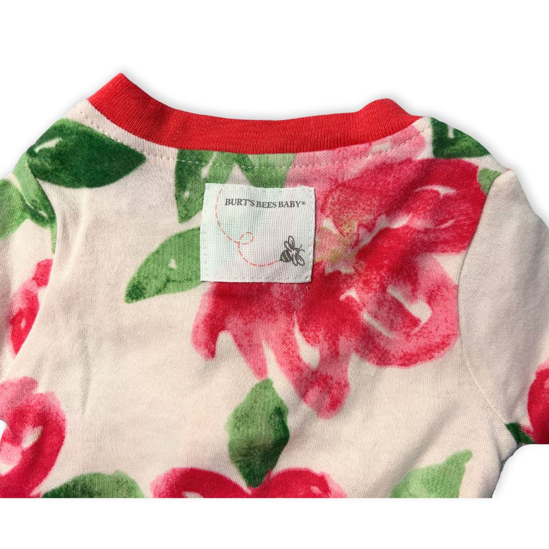 Burt’s Bees Pink Flowers Onesie (Preemie)