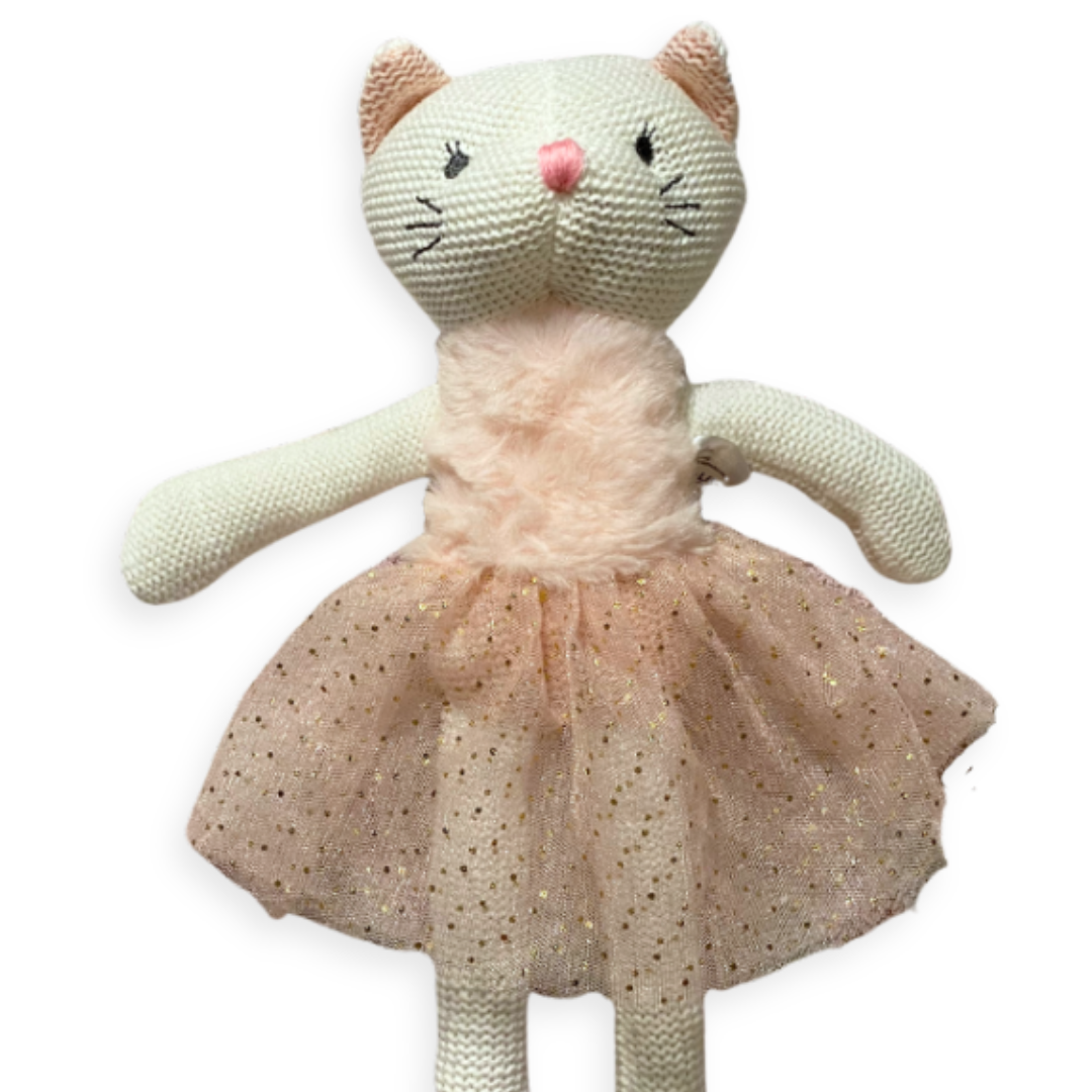 Knitted Ballerina Kitten Doll